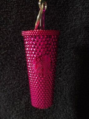 Starbucks sparkly pink keychain/christmas ornament (2022)